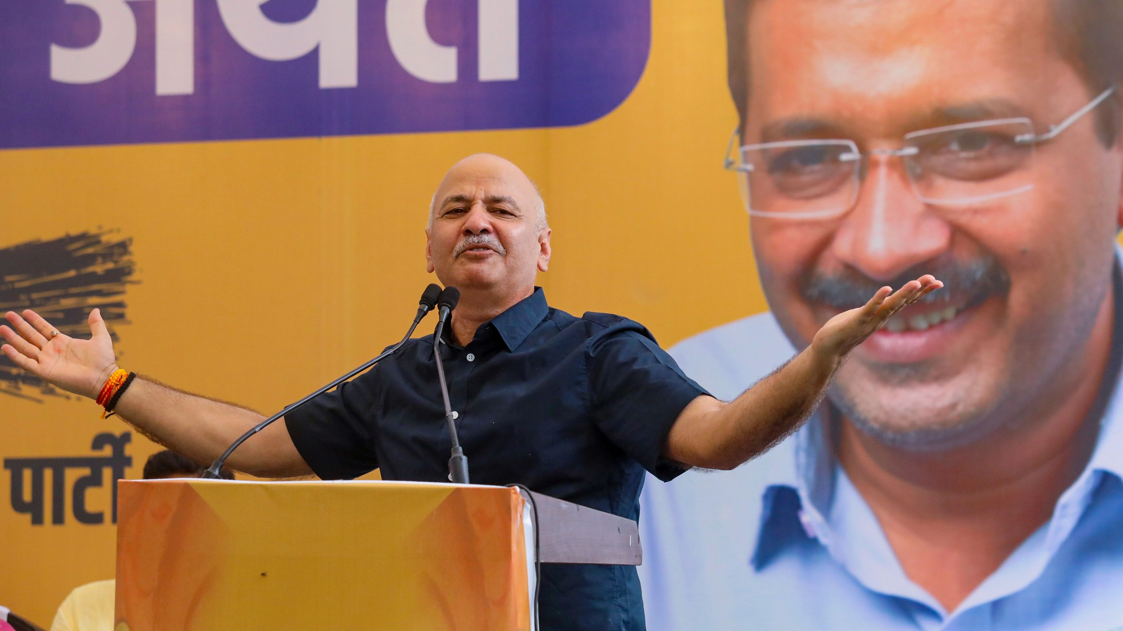 <div class="paragraphs"><p>AAP leader Manish Sisodia addresses party workers a day after his release from Tihar jail on bail, at party office in New Delhi, Saturday.</p></div>